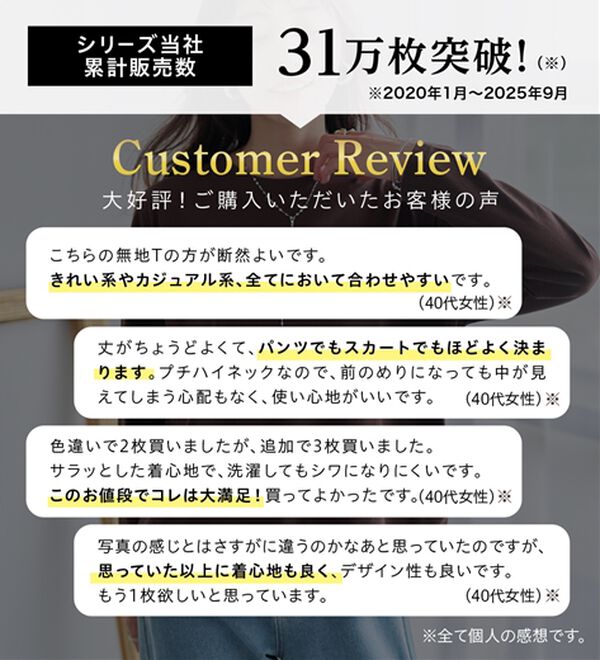 RANAN（ラナン）の「【選べる袖丈】【ひんやり・ＵＶ】＜BC＞綿100％プチハイネックＴシャツ（カットソー）」｜詳細画像