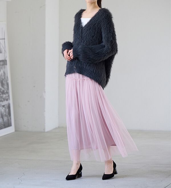 RANAN（ラナン）の「ふわっと可愛いフリルギャザーチュールスカート（ロングスカート）」｜詳細画像