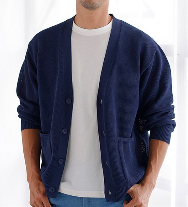 「涼感・軽量サマーカーディガン（メンズカーディガン）」｜詳細画像