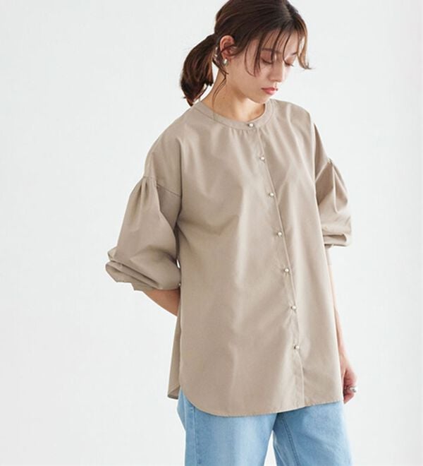 Pierrot（ピエロ）の「２ｗａｙパールボタンブラウス（ブラウス）」｜詳細画像