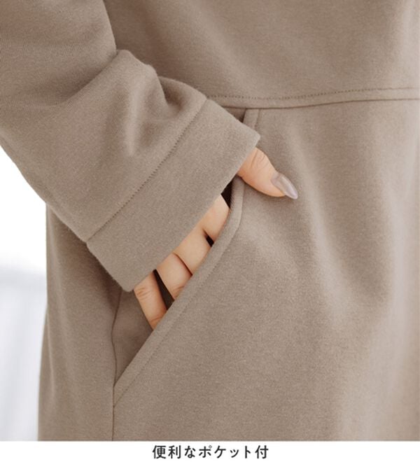 alotta（アロッタ）の「【毛玉になりにくい】柔らか裏起毛ハーフジップチュニック（チュニック）」｜詳細画像