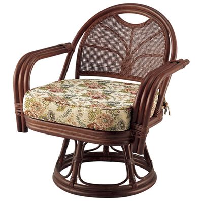 「高さ・色が選べる籐回転座椅子（椅子・チェア・スツール）」