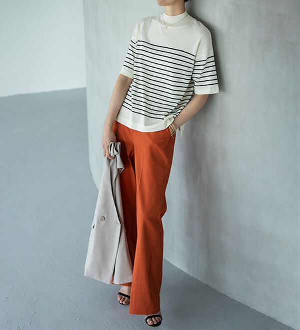 BELLUNA（ベルーナ）の「Ｔシャツが苦手な方に！ひんやり綿混ニットＴ【選べるデザイン】（ニット・セーター）」｜詳細画像