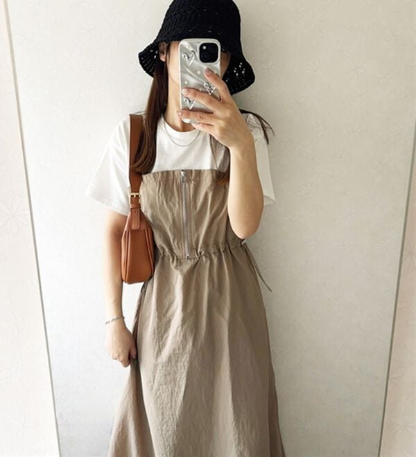 GeeRA（ジーラ）の「ハーフジップビスチェドッキングワンピース（その他ワンピース）」｜詳細画像