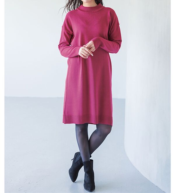 RANAN（ラナン）の「カシミヤタッチニットチュニックワンピース（チュニック）」｜詳細画像