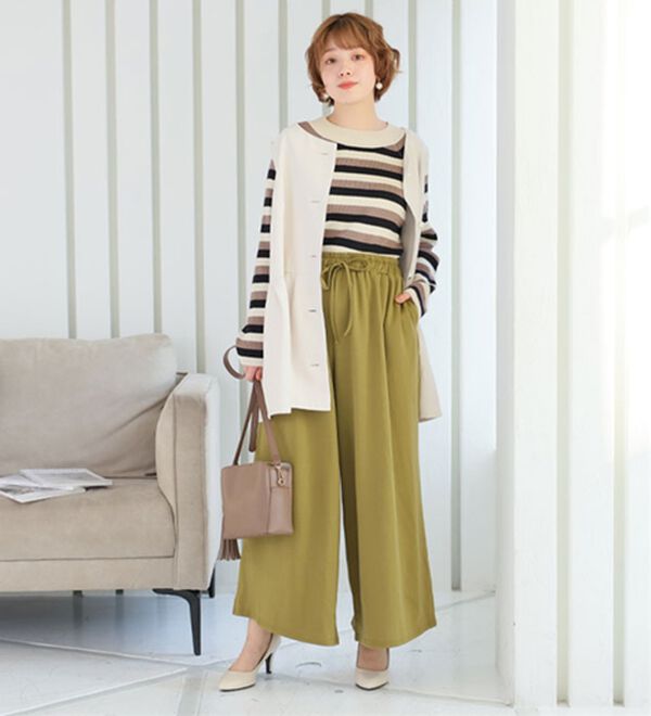 A HAPPY MARILYN（アハッピーマリリン）の「【Ｌ～８Ｌ】選べる身長別＆デザイン　ゆるっと楽ちん　ミニ裏毛　フレアスカート＆ワイドパンツ（ワイドパンツ・ガウチョ）」｜詳細画像