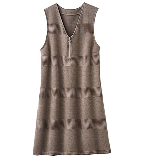 BELLUNA（ベルーナ）の「ボーダージャカード素材ジャンパースカート（ジャンパースカート）」｜詳細画像