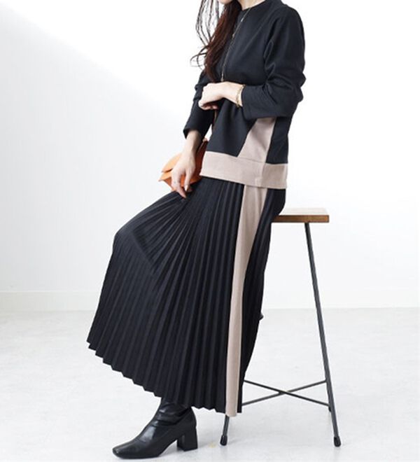 BELLUNA（ベルーナ）の「【Ｌａｇｒｉｌｕａ】配色ライン使いプリーツスカート（ロングスカート）」｜詳細画像