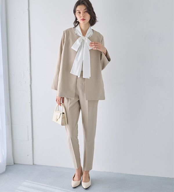 GeeRA（ジーラ）の「【２点セット】フレアーラインジャケットセットアップスーツ（パンツスーツ）」｜詳細画像