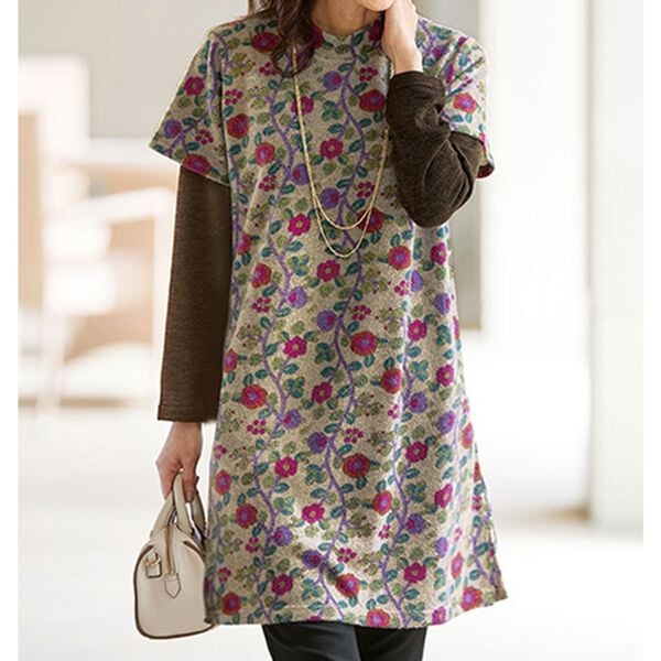 花柄プリントベストチュニックアンサンブル - ベルーナ【公式】