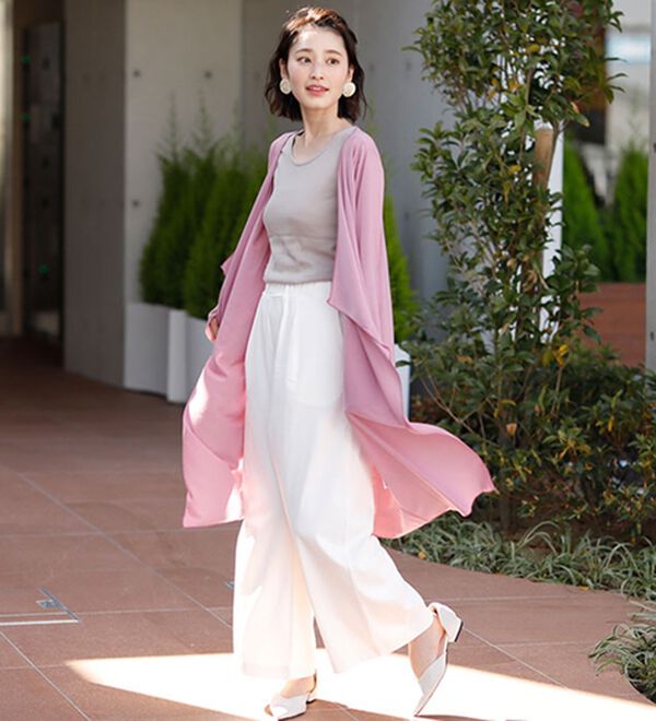 A HAPPY MARILYN（アハッピーマリリン）の「【Ｍ～８Ｌ】【ＵＶカット】長袖トッパーカーディガン（ニットカーディガン）」｜詳細画像