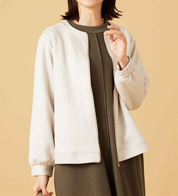 BELLUNA（ベルーナ）の「フェイクスエード切替ミドル丈ジャケット（その他ジャケット）」｜詳細画像