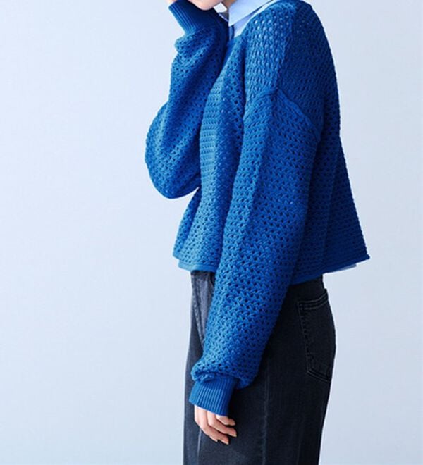 綿100％メッシュ編ニットプルオーバー - ベルーナ【公式】