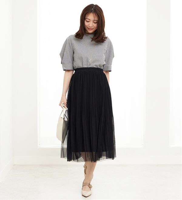 チュール素材プリーツスカート - ベルーナ【公式】 