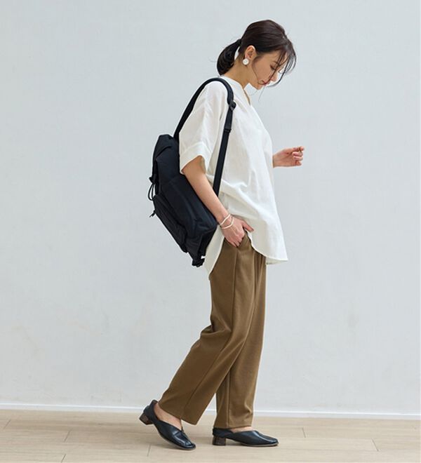 BELLUNA（ベルーナ）の「シュッと体型カバー！ワイドテーパード美脚パンツ（フルレングスパンツ）」｜詳細画像