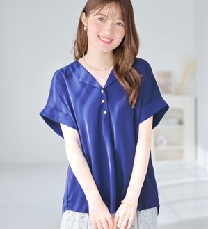 alotta（アロッタ）の「衿デザイン大人上品とろみブラウス（ブラウス）」｜詳細画像