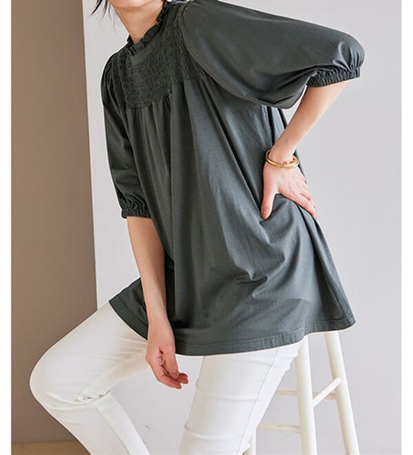 シャーリングパフスリーブチュニック - ベルーナ【公式】