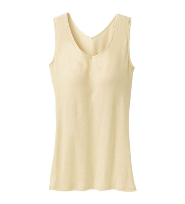 「ひんやり綿100％背中フリー　カップ付きインナー　【ＭＶＳ】（ブラトップ・カップ付きインナー）」｜詳細画像