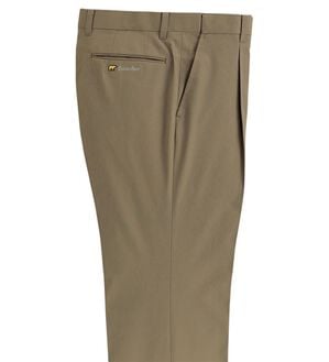 「＜ゴールデンベア＞しわになりにくい綿タッチスラックス（メンズスラックス）」｜ブラウン