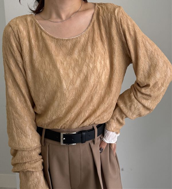 RANAN（ラナン）の「リバーシブルシアーレースＴ（カットソー）」｜詳細画像