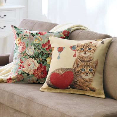 「ポルトガル製ジャカード織クッションカバー（クッション・クッションカバー）」