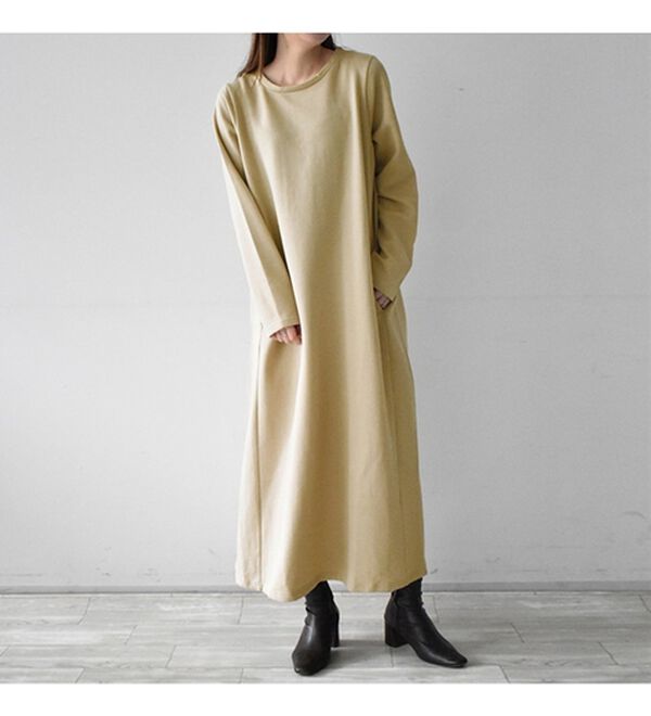 毛玉になりにくい】裏起毛フレアーロングワンピース - ベルーナ【公式】