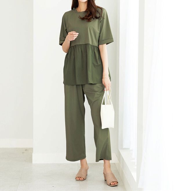 BELLUNA（ベルーナ）の「ヒンヤリ爽快！異素材切替プルオーバー（カットソー）」｜詳細画像