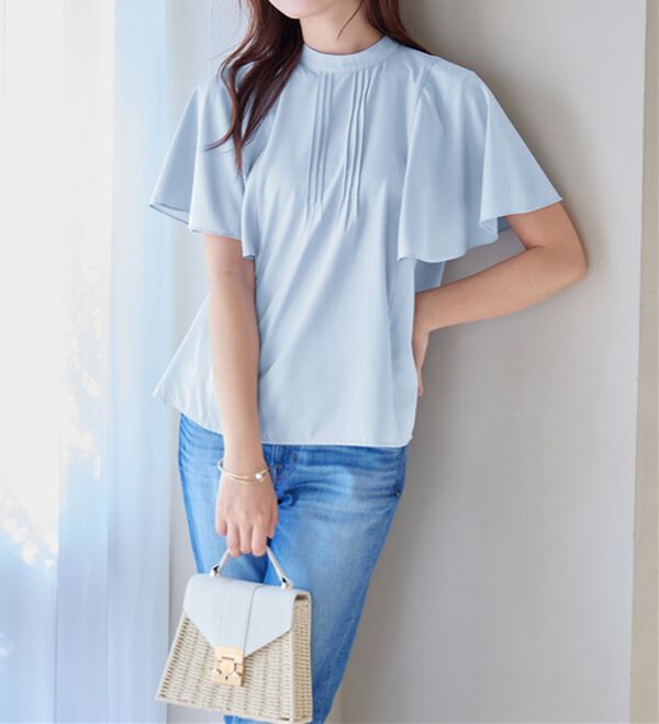 alotta（アロッタ）の「ピンタックフレアー袖ブラウス（ブラウス）」｜詳細画像