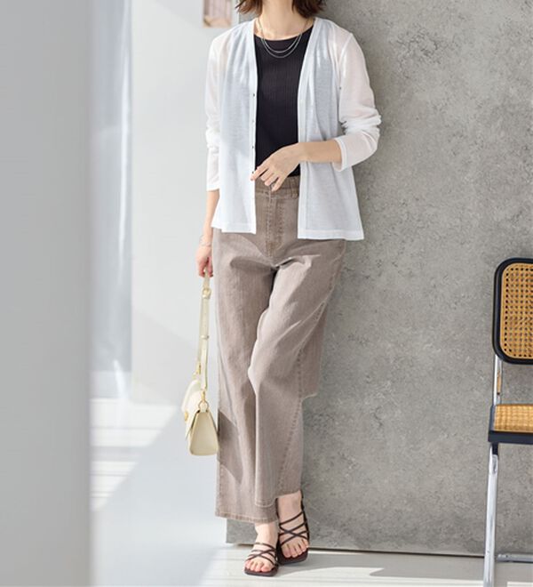 Viola e Viola（ヴィオラ エ ヴィオラ）の「ＶネックベーシックＵＶカーディガン（ニットカーディガン）」｜詳細画像