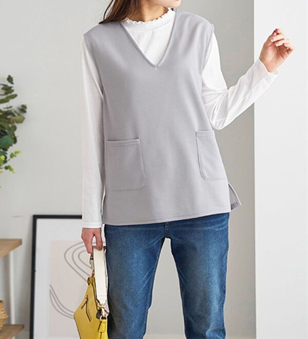 BELLUNA（ベルーナ）の「シャーリング衿ベストアンサンブル（アンサンブル）」｜詳細画像