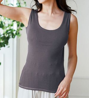 LAVIENNE（ラヴィエンヌ）の「綿１００％お肌に優しいオーガニックコットンブラキャミ（肌着・インナーウェア）」｜詳細画像