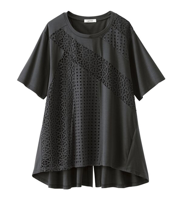 BELLUNA（ベルーナ）の「【Ｌａｇｒｉｌｕａ】異素材レース切替プルオーバー（カットソー）」｜詳細画像