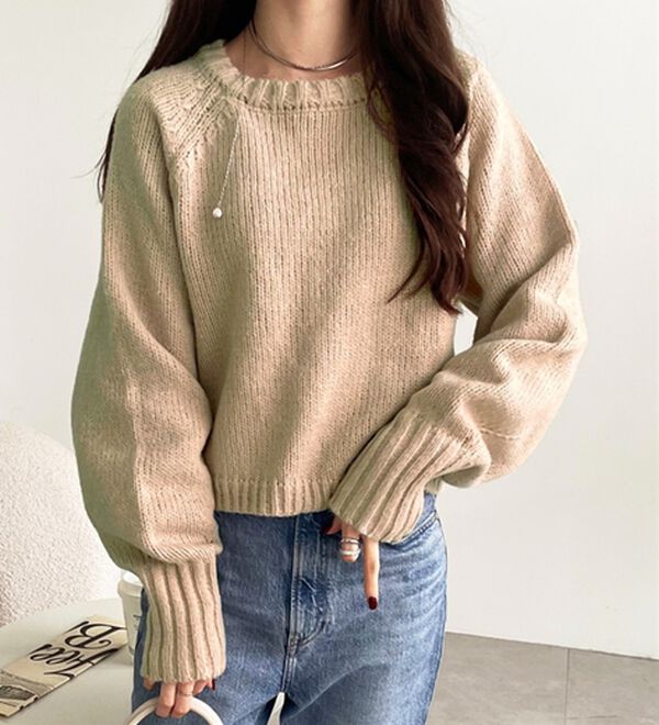 GeeRA（ジーラ）の「ボリュームスリーブショートニット（ニット・セーター）」｜詳細画像