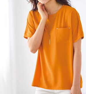 BELLUNA（ベルーナ）の「ジョーゼット切替ポケット付プルオーバー（カットソー）」｜詳細画像