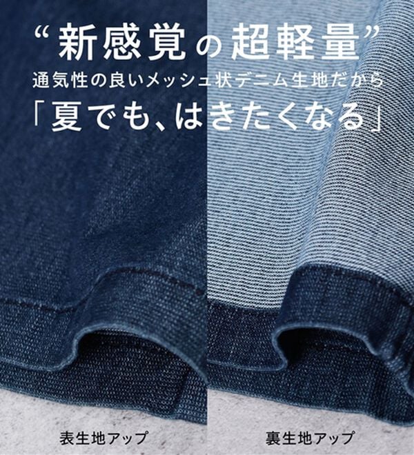 BELLUNA（ベルーナ）の「新感覚！メッシュデニムワイドパンツ（フルレングスパンツ）」｜詳細画像