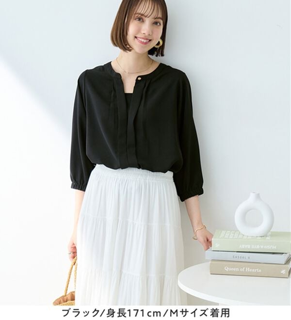 Viola e Viola（ヴィオラ エ ヴィオラ）の「さらさらＥＡＳＹ　２ＷＡＹ衿デザインブラウス（ブラウス）」｜詳細画像