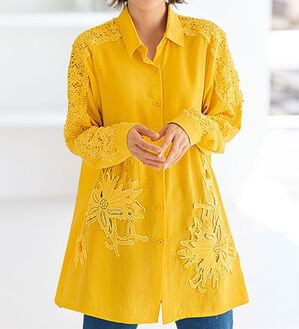 BELLUNA（ベルーナ）の「流れる花レースシャツチュニック（チュニック）」｜詳細画像