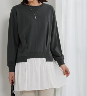 BELLUNA（ベルーナ）の「裏毛素材レイヤード風チュニック（チュニック）」｜詳細画像