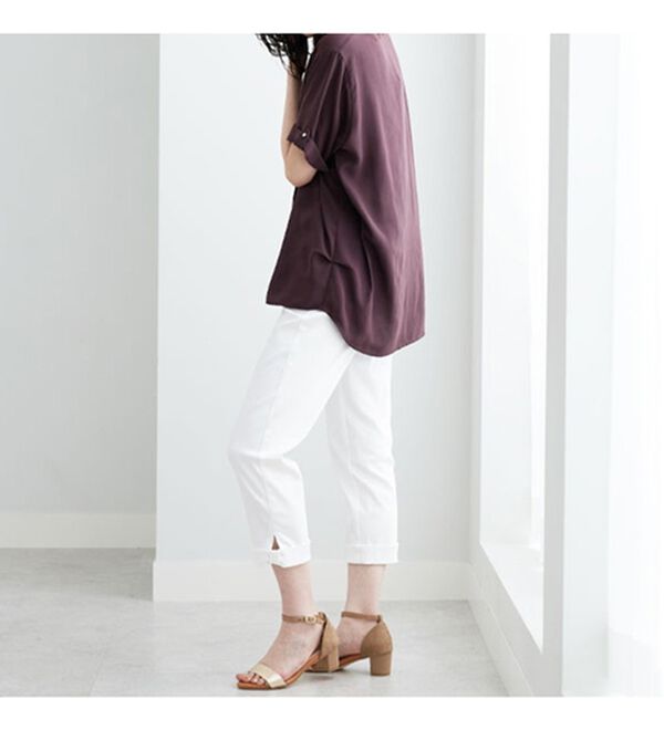 BELLUNA（ベルーナ）の「ジョーゼット素材スキッパーシャツブラウス（シャツ）」｜詳細画像