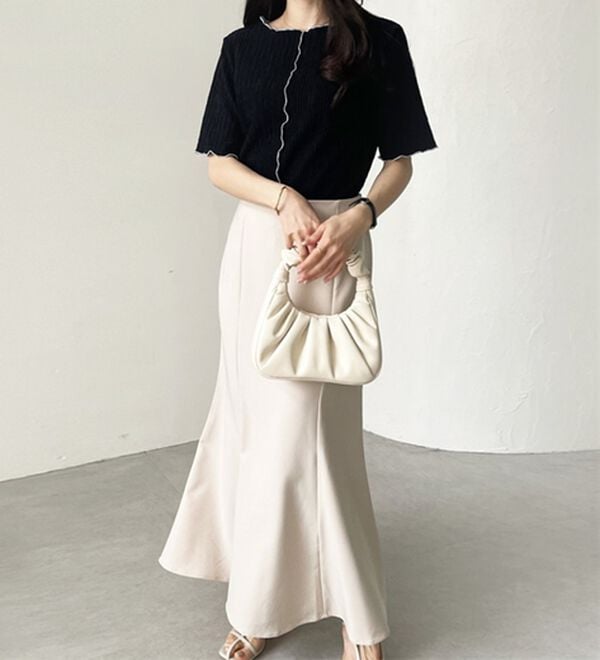 GeeRA（ジーラ）の「前後２ＷＡＹ配色メロー５分袖カットソー（カットソー）」｜詳細画像