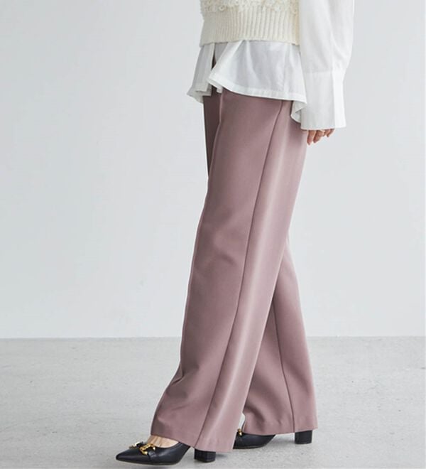 RANAN（ラナン）の「裏起毛美脚シルエットピンタックワイドパンツ（フルレングスパンツ）」｜詳細画像