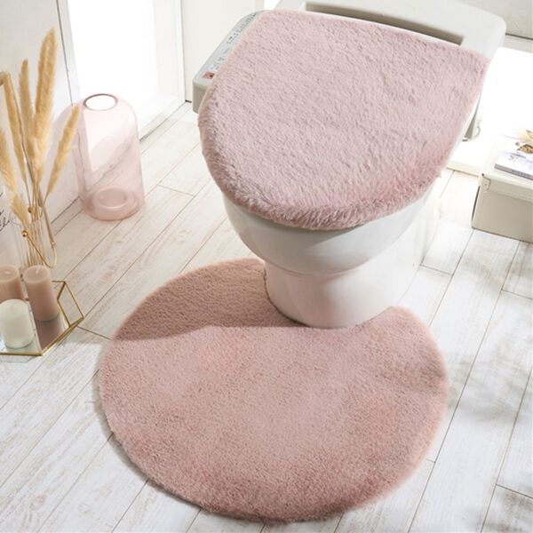 iellio（イエリオ）の「ラビットファー調トイレマット（トイレマット）」｜ダスティピンク