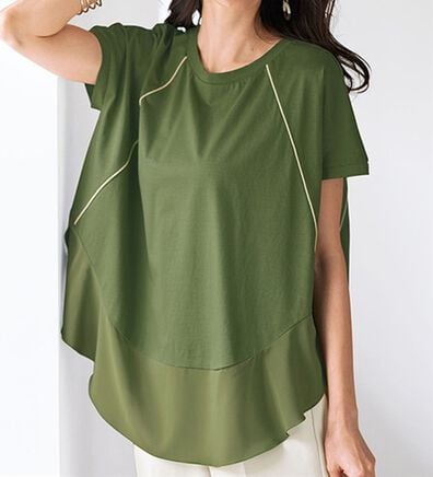 BELLUNA（ベルーナ）の「シアー使いゆったりプルオーバー（カットソー）」