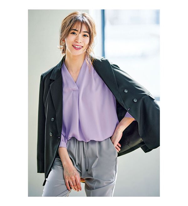 GeeRA（ジーラ）の「シルエットきれい！上品7分袖デザインブラウス（ブラウス）」｜詳細画像