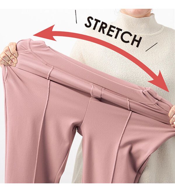 VINNO（ヴィノ）の「＜日本製＞美のフィット裏起毛ハイテンションストレートパンツ（フルレングスパンツ）」｜詳細画像