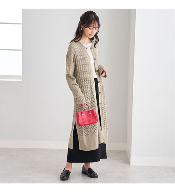 BELLUNA（ベルーナ）の「ニット素材透かし編デザインセットアップ（セットアップ）」｜詳細画像