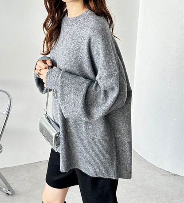 GeeRA（ジーラ）の「ゆるっと柔らか！袖ボリュームメランジニット（ニット・セーター）」｜詳細画像