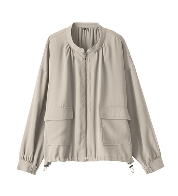 BELLUNA（ベルーナ）の「とろみ素材ポケットデザインブルゾン（ブルゾン）」｜詳細画像