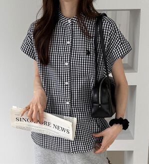 GeeRA（ジーラ）の「【ＵＳ．ＰＯＬＯ．ＡＳＳＮ】フレンチスリーブシャツ（シャツ）」｜黒系ギンガム