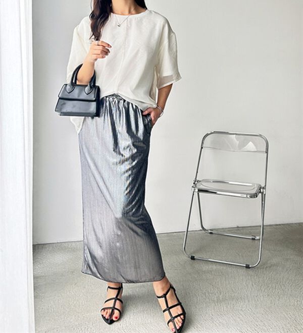 GeeRA（ジーラ）の「シャイニーナロースカート（ロングスカート）」｜詳細画像